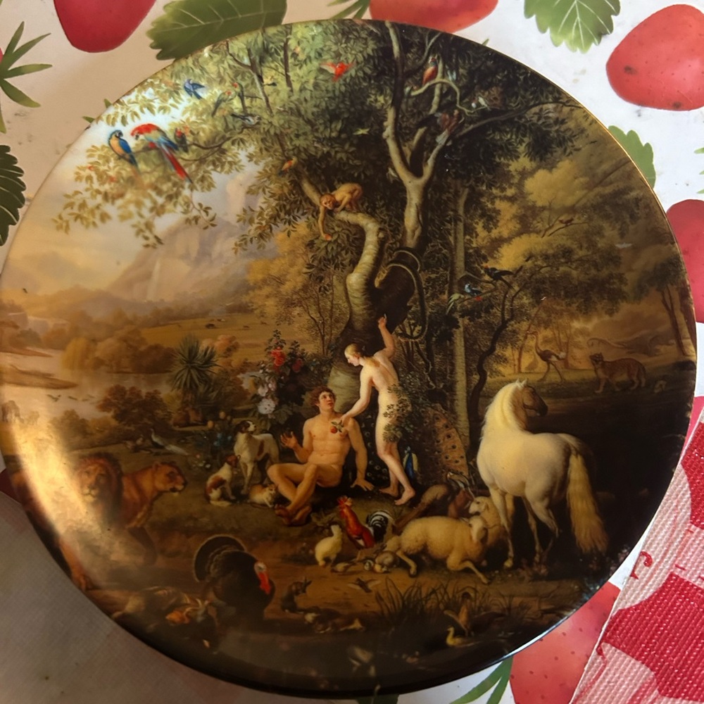 Edizioni Musei Vaticani, Pinacoteca, Adam & Eve Wall Plate Dish Made in ITALY